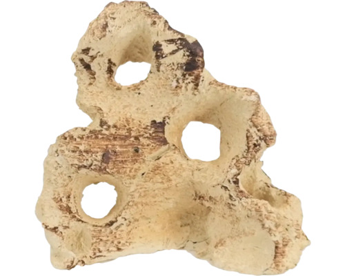 Aquarium decoration aquaroche 3 Hole Rock hand-modeled, water-neutral, light, porous, ceramic 16 x 11 cm cream brown