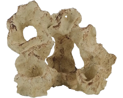 Aquarium decoration aquaroche Arch hand-modeled, water-neutral, light, porous, ceramic 22 x 13 cm cream brown