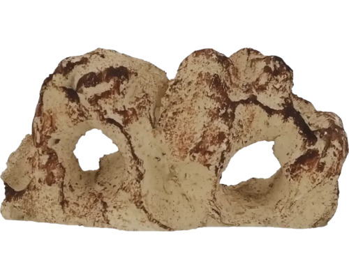 Aquarium decoration aquaroche Central Rock S hand-modeled, water-neutral, light, porous, ceramic 17 x 7 cm cream brown