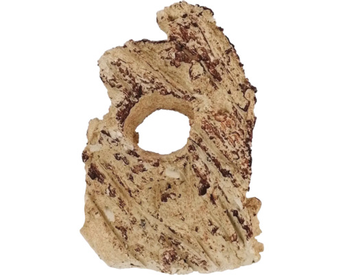 Aquarium decoration aquaroche Cliff Wall Block hand-modeled, water-neutral, light, porous, ceramic 12 x 7 cm cream brown