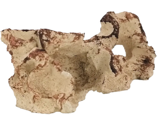 Aquarium decoration aquaroche Large Grottoe hand-modeled, water-neutral, light, porous, ceramic 20 x 8 cm cream brown