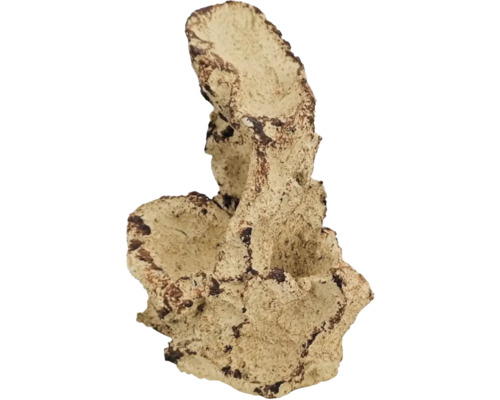 Aquarium decoration aquaroche Rocky Mountain S hand-modeled, water-neutral, light, porous, ceramic 12 x 1 cm cream brown
