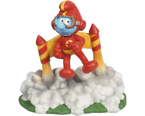 Aquarium decoration AQUA DELLA Smurfs Jetpack Air Action approx. 12 x 8 x 11 cm Polyester resin