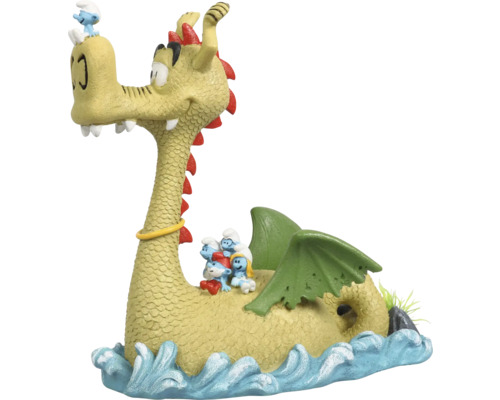 ORBIT Aquarium decoration AQUA DELLA Smurfs riding a dragon approx. 16 x 8 x 17 cm polyester resin
