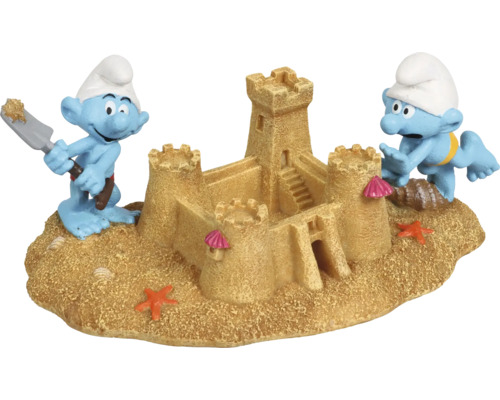 Aquarium decoration AQUA DELLA Smurfs beach with sandcastle approx. 21 x 11 x 9 cm polyester resin