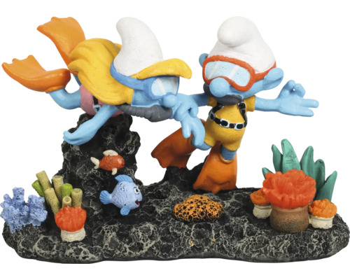 Aquarium decoration AQUA DELLA Smurfs Diver approx. 15 x 7 x 10 cm Polyester resin