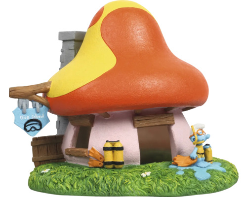 Aquarium decoration AQUA DELLA Smurfs Forest with Diving School Air Action approx. 17 x 15 x 15 cm Polyester resin
