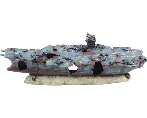 Aquarium decoration aquatlantis battleship / aircraft carrier 68x17.5x25 cm