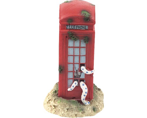 Aquarium decoration aquatlantis telephone box 9.5x9.5x17.5 cm