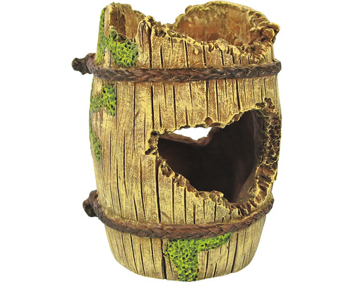Aquarium decoration ORBIT barrel beige 10 x 7 x 10 cm