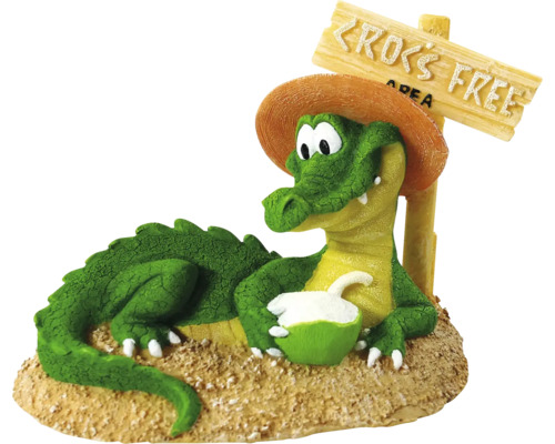Aquarium decoration ORBIT crocodile lying down, 16 cm