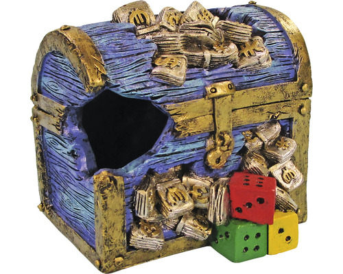 Aquarium decoration ORBIT treasure chest blue 10 x 9 x 10 cm