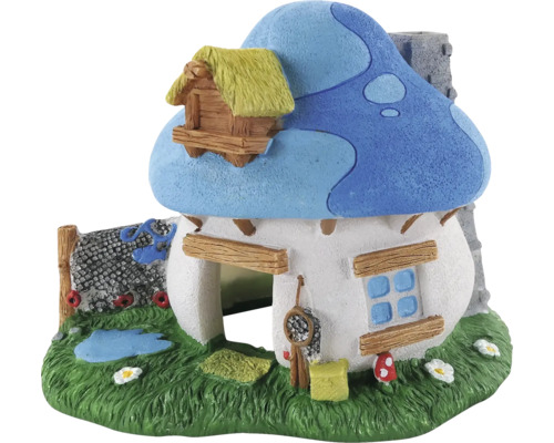 Aquarium decoration ORBIT Smurfs House Fisherman approx. 13 x 10 x 11 cm Polyester resin