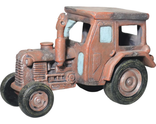Aquarium decoration ORBIT tractor approx. 18 cm, polyresin, multicoloured