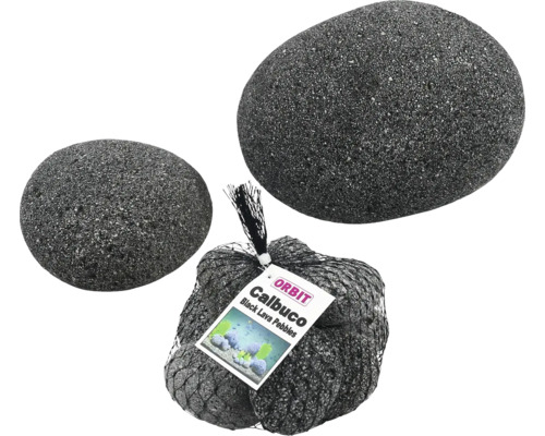 Aquarium decoration stone ORBIT Calbuco Black Lava Pebble Large anthracite approx. 15 cm