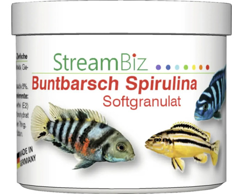 Aquarium fish food StreamBiz Cichlid Spirulina soft granules 80 g