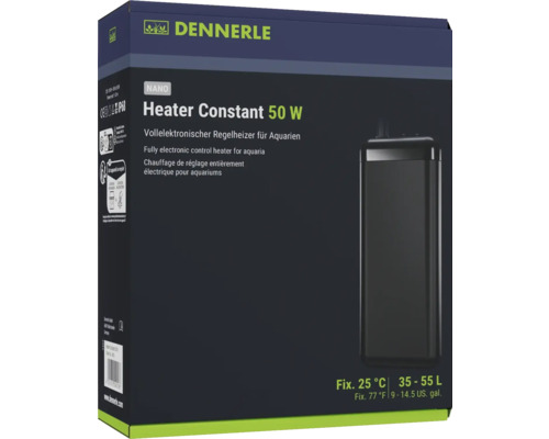 Aquarium heater Dennerle Heater Constant fully electronic control heater for aquariums up to approx. 50 l, shatter-proof plastic housing, temperature controlled to 25 °C, 50 W