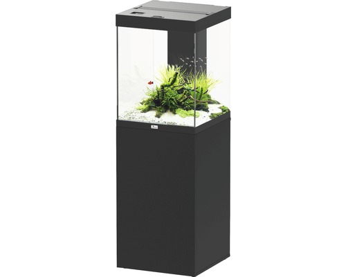 Aquarium combination aquatlantis Aqua Tower 163 l, including EASY LED 2.0 lighting, internal filter system, heater and black base cabinet