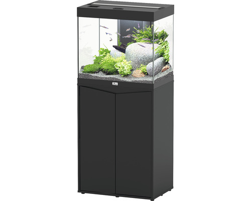 Aquarium combination aquatlantis Splendid 110 including LED lighting, filter, black base cabinet