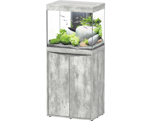 Aquarium combination aquatlantis Splendid 110 including LED lighting, filter, base cabinet stone look