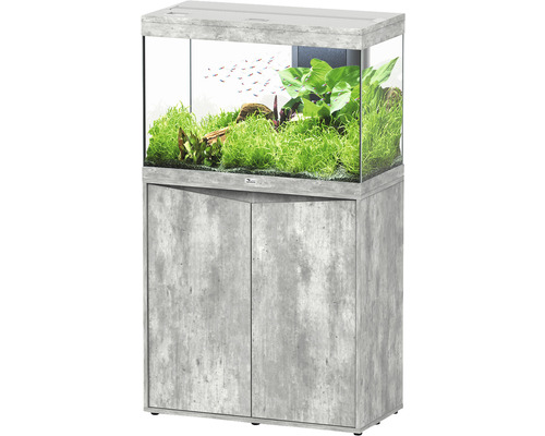 Aquarium combination aquatlantis Splendid 145 including LED lighting, filter, base cabinet stone look