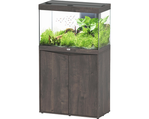 Aquarium combination aquatlantis Splendid 145 including LED lighting, filter, base cabinet dark wild oak