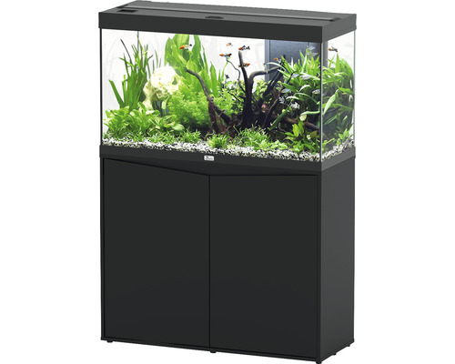 Aquarium combination aquatlantis Splendid 200 including LED lighting, filter, black base cabinet