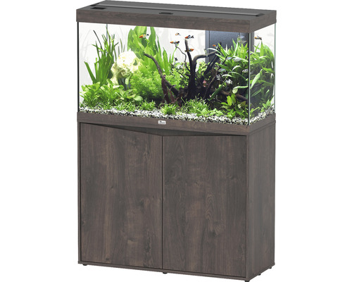 Aquarium combination aquatlantis Splendid 200 including LED lighting, filter, base cabinet dark wild oak