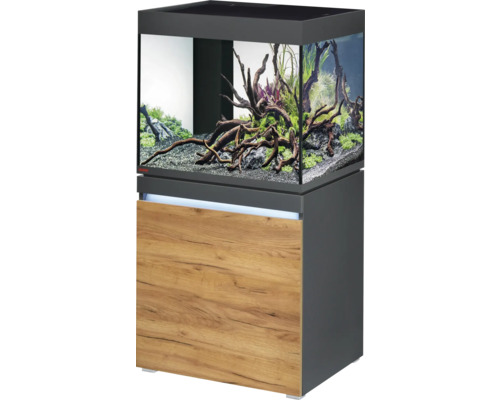 Aquarium combination EHEIM incpiria 230 with LED lighting and illuminated base cabinet graphite/oak