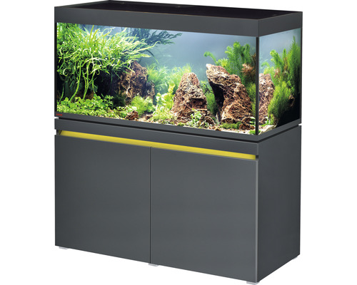 Aquarium combination EHEIM incpiria 430 with LED lighting and illuminated base cabinet graphite