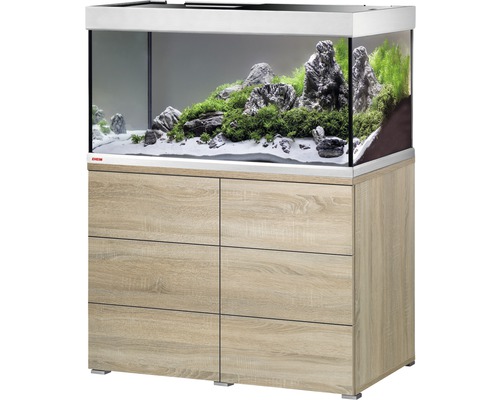 Aquarium combination EHEIM proximaTEC 250 including filter, LED lighting, heater, oak base cabinet