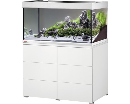 Aquarium combination EHEIM proximaTEC 250 including filter, LED lighting, heater, white base cabinet