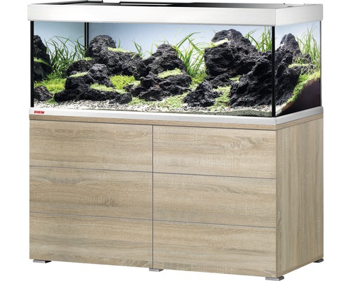 Aquarium combination EHEIM proximaTEC 325 including filter, LED lighting, heater, oak base cabinet