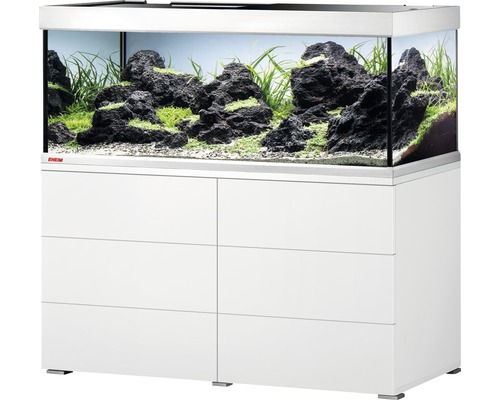 Aquarium combination EHEIM proximaTEC 325 including filter, LED lighting, heater, white base cabinet