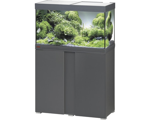 Aquarium combination EHEIM Vivaline 126 with LED lighting, heater, filter and base cabinet anthracite