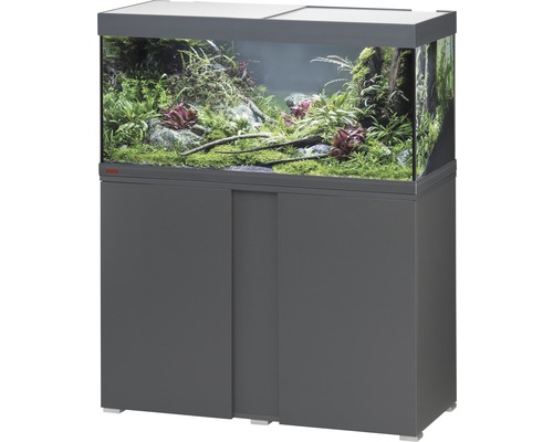 Aquarium combination EHEIM Vivaline 180 with LED lighting, heater, filter and base cabinet anthracite