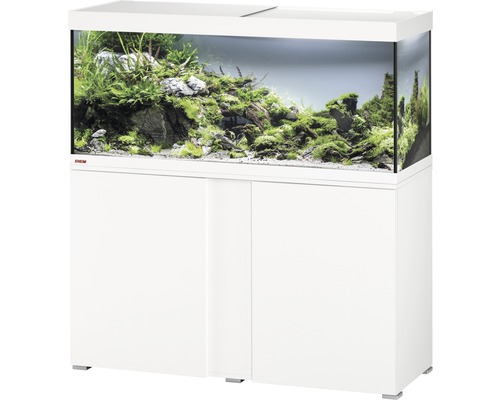 EHEIM Vivaline 240 aquarium combination with LED lighting, heater, filter and white base cabinet
