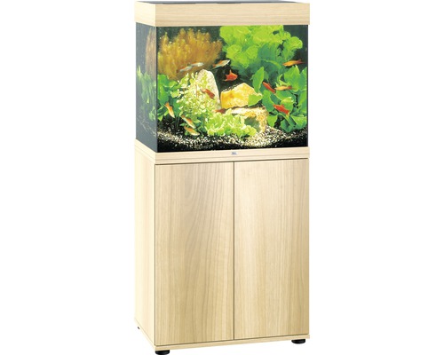 Aquarium combination JUWEL Lido 120 SBX with LED lighting, heater, filter and base cabinet light wood