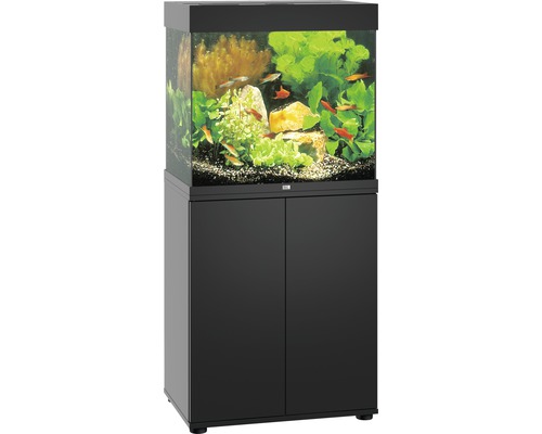 Aquarium combination JUWEL Lido 120 SBX with LED lighting, heater, filter and base cabinet black