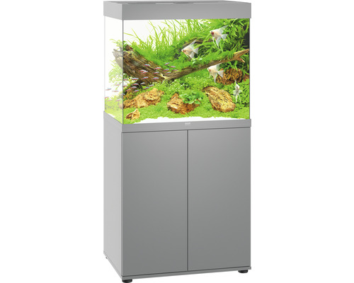 Aquarium combination Juwel Lido 200 LED SBX with LED lighting, heater, filter and base cabinet grey