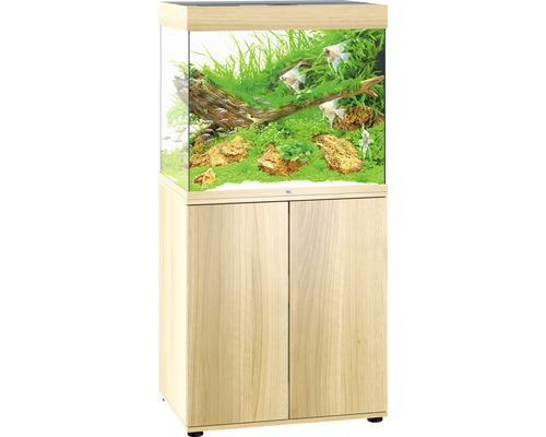 Aquarium combination JUWEL Lido 200 SBX with LED lighting, heater, filter and base cabinet light wood