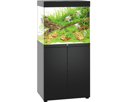 Aquarium combination JUWEL Lido 200 SBX with LED lighting, heater, filter and base cabinet black