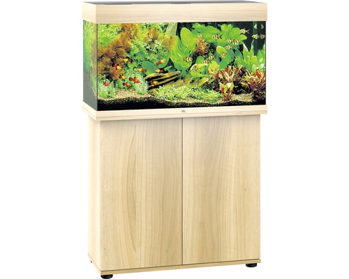 Aquarium combination JUWEL Rio 125 SBX with LED lighting, heater, filter and base cabinet light wood