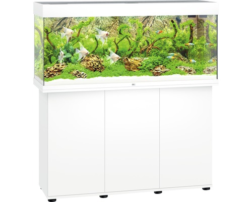 Aquarium combination JUWEL Rio 240 SBX with LED lighting, heater, filter and white cabinet