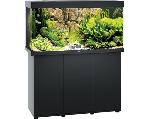 Aquarium combination JUWEL Rio 350 SBX with LED lighting, heater, filter and cabinet black
