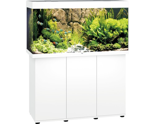 Aquarium combination JUWEL Rio 350 SBX with LED lighting, heater, filter and white cabinet