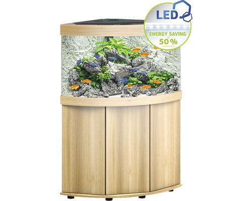 Juwel Aquarium Aquarium combination JUWEL Trigon 190 SBX with LED lighting, filter, heater and base cabinet in light wood