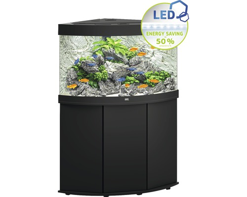 Aquarium combination JUWEL Trigon 190 SBX with LED lighting, filter, heater and base cabinet black