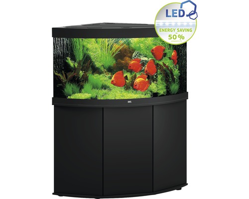 Aquarium combination JUWEL Trigon 350 SBX with LED lighting, filter, heater and cabinet black corner aquarium