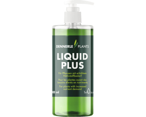 DENNERLE PLANTS Liquid Plus aquarium plant fertilizer 300 ml with NPK, iron and trace elements, perfect for aquascaping with high nutrient requirements
